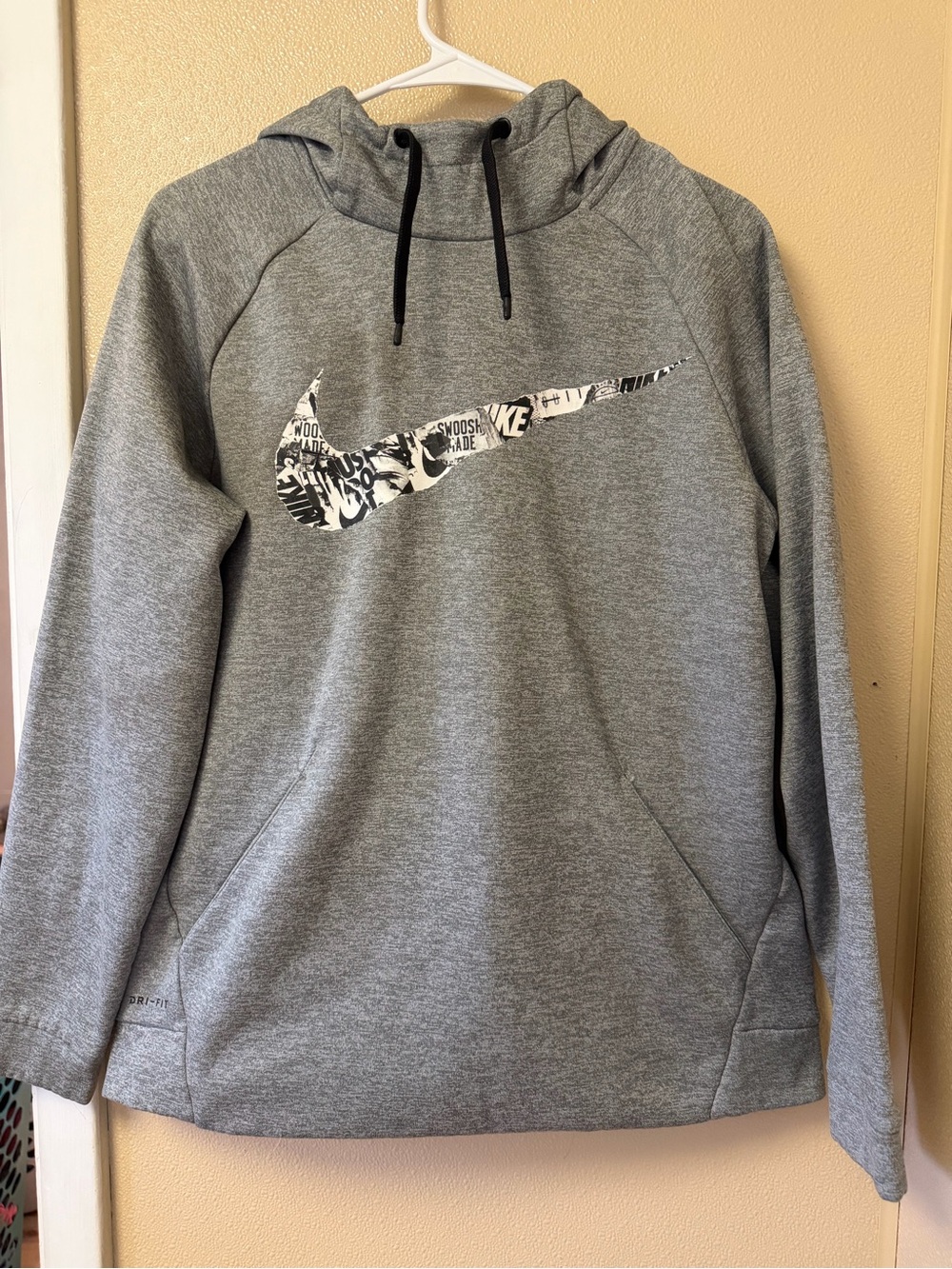 Nike Gray Crewneck Hoodie with Graphic Swoosh - Picture 2 of 6